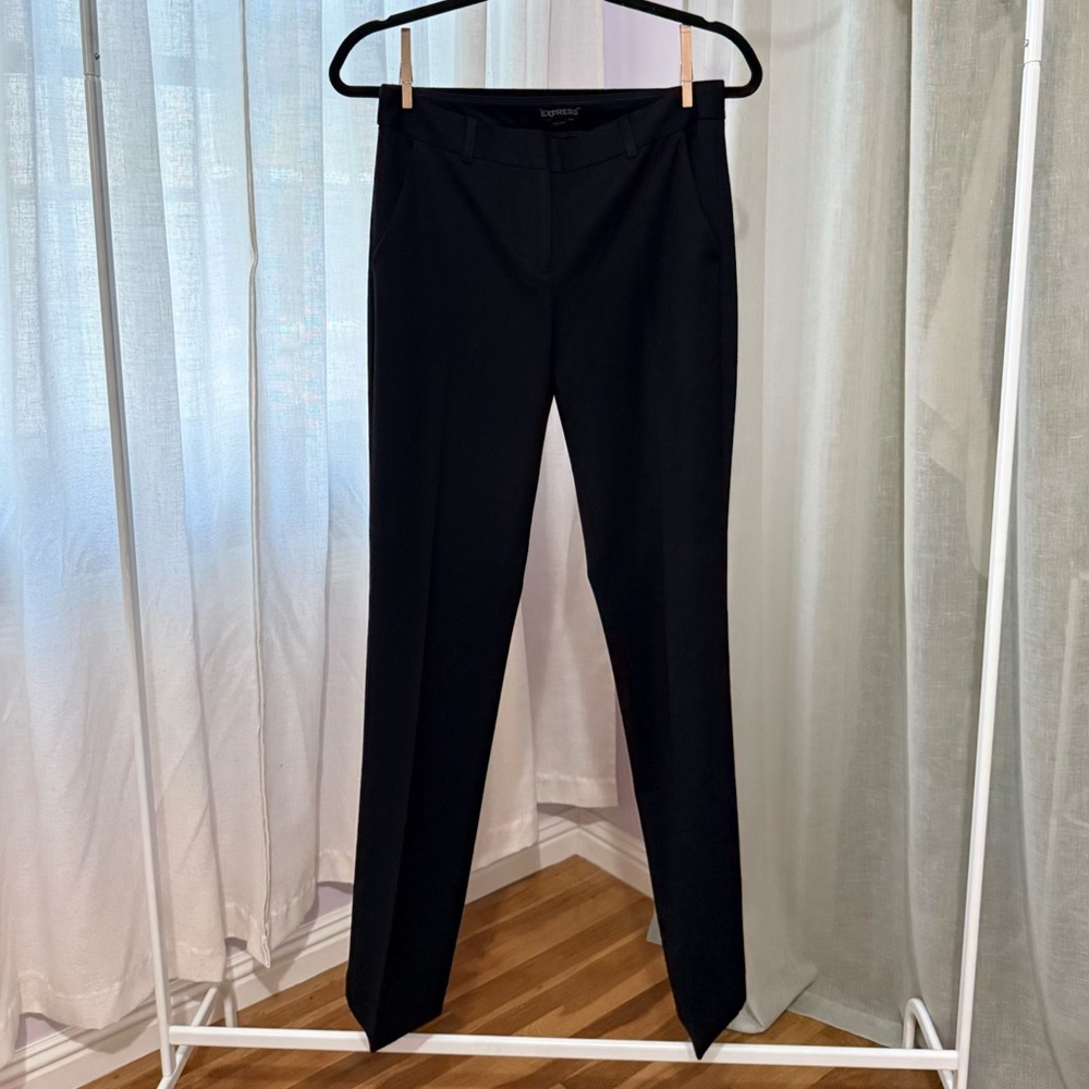 Express Columnist Straight Leg Slack (Black)